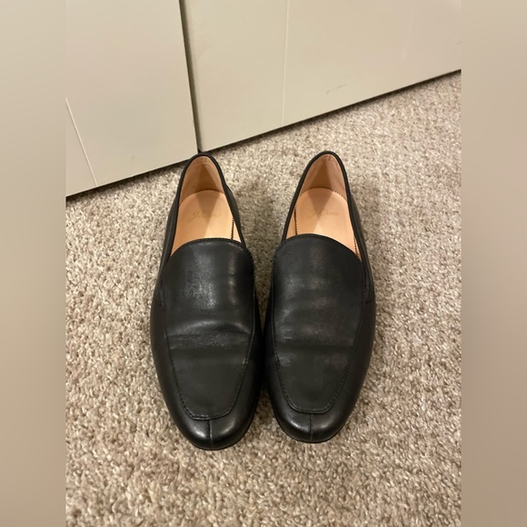 J crew women’s size 7 black genuine leather loafer mule shoes flats